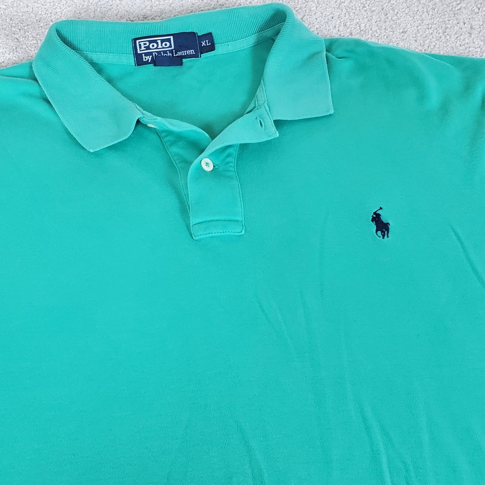 Polo Ralph Lauren Polo Shirt Men's XL Green Short Sleeve Cotton Pique Pony Logo
